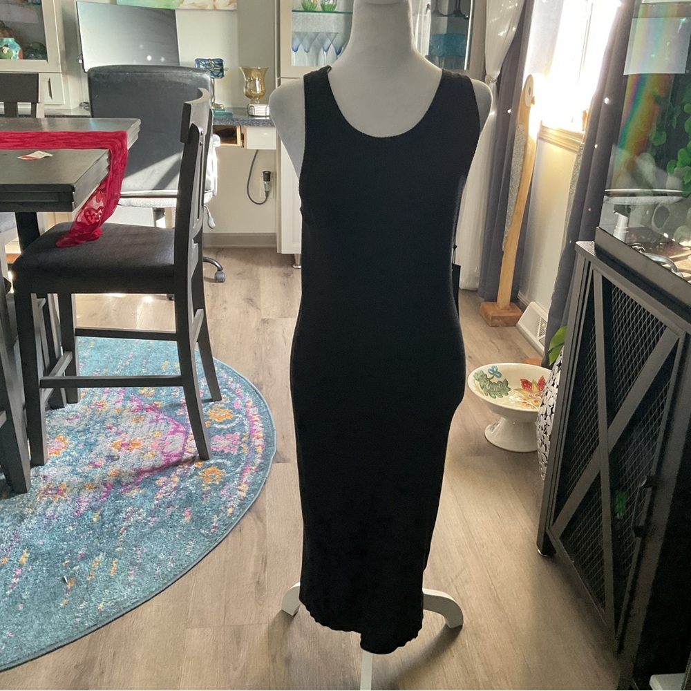 Rachel Zoe Elegant Black Midi Tank Dress